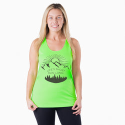 Women's Racerback Performance Tank Top - Life's Short Run Long (Mountains)
