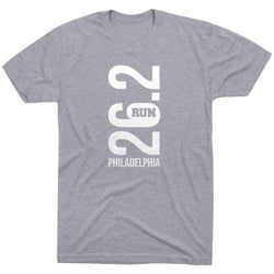 Running Short Sleeve T-Shirt - Philadelphia 26.2 Vertical