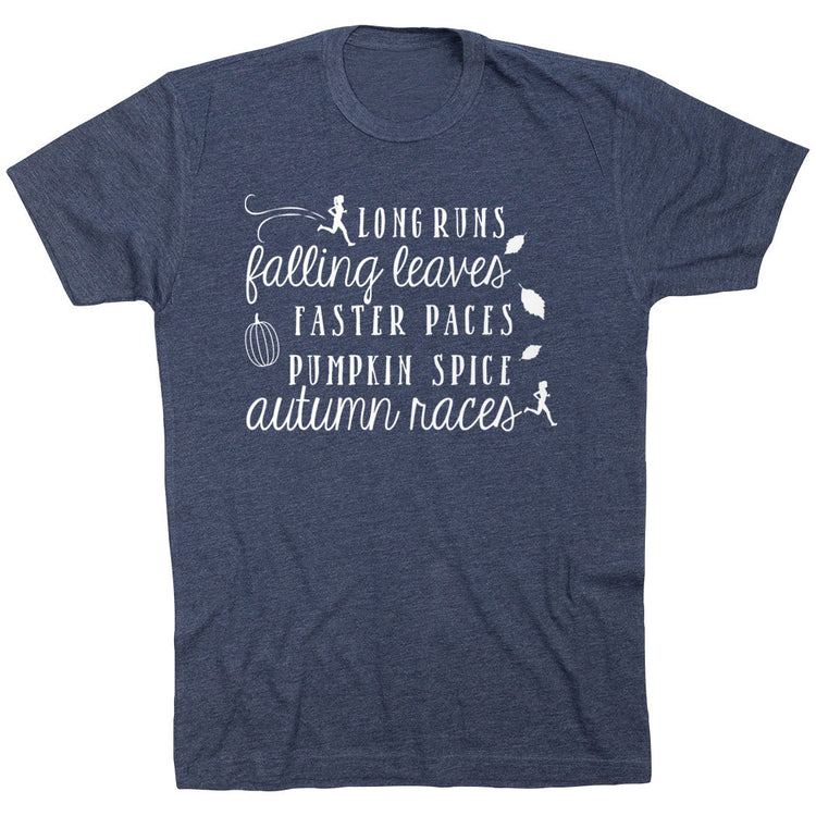 Running Short Sleeve T-Shirt - Awesome Autumn [Adult Small/Navy] - SS