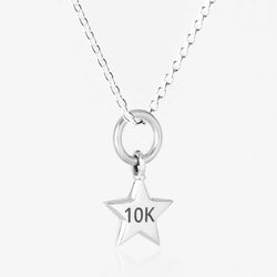 Sterling Silver 10K Star Pendant Runner Necklace