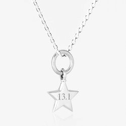 Sterling Silver 13.1 Star Half Marathon Necklace