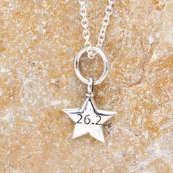 Sterling Silver 26.2 Star Marathon Necklace