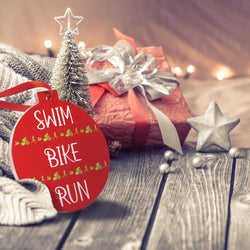 Triathlon Round Ceramic Ornament - Swim Bike Run