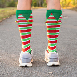 Running Woven Mid-Calf Socks - Jingle Bell