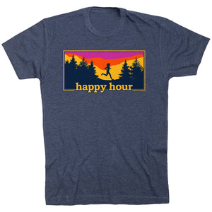 Running Short Sleeve T-Shirt - Happy Hour [Adult Large/Navy] - SS