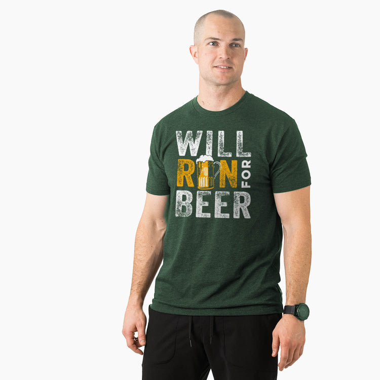 GFAR Running Short Sleeve T- Shirt - Will Run For Beer