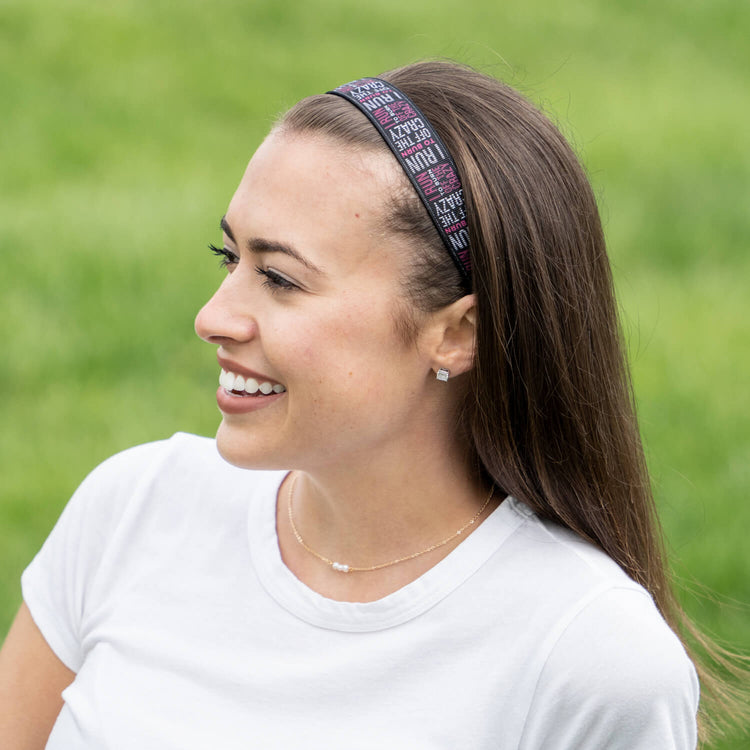 Athletic Juliband Non-Slip Headband - I Run To Burn Off the Crazy