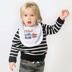Running Baby Bib - Crawl Walk Run