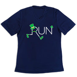 Women's Short Sleeve Tech Tee - Let's Run Lucky [Navy/Adult X-Small] - SS