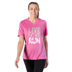 Women's Short Sleeve Tech Tee - Live Love Run Silhouette