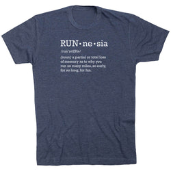 Running Short Sleeve T-Shirt - RUNnesia [Adult Small/Navy] - SS