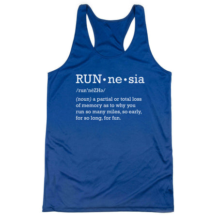 Women's Racerback Performance Tank Top - RUNnesia [Royal/Adult Large] - SS
