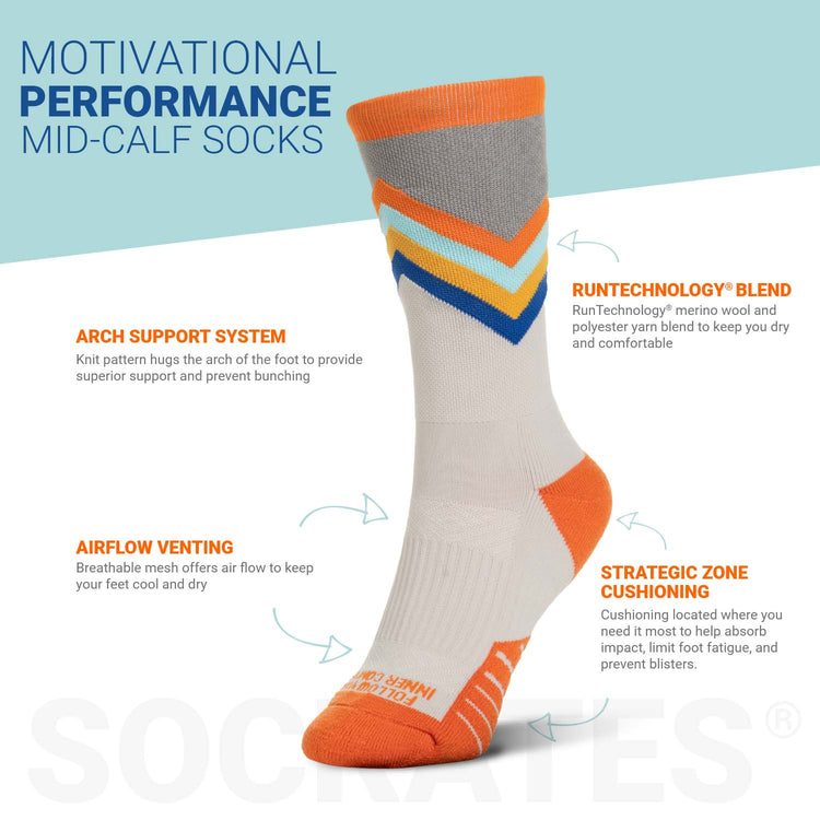 Socrates® Mid-Calf Performance Socks - Follow Your Inner Compass