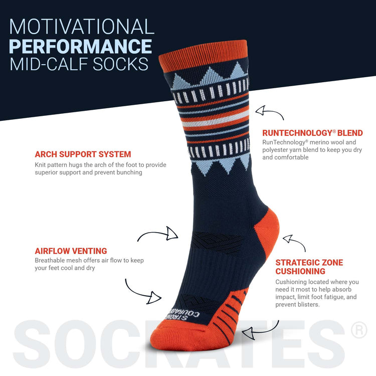 Socrates® Mid-Calf Performance Socks - Strong & Courageous