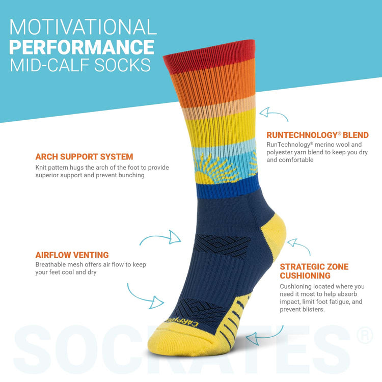 Socrates® Mid-Calf Performance Socks - Carpe Diem