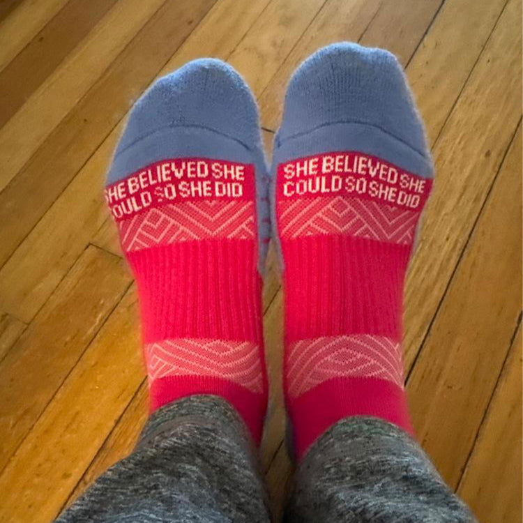 Socrates® Mid-Calf Performance Socks - She Believed She Could