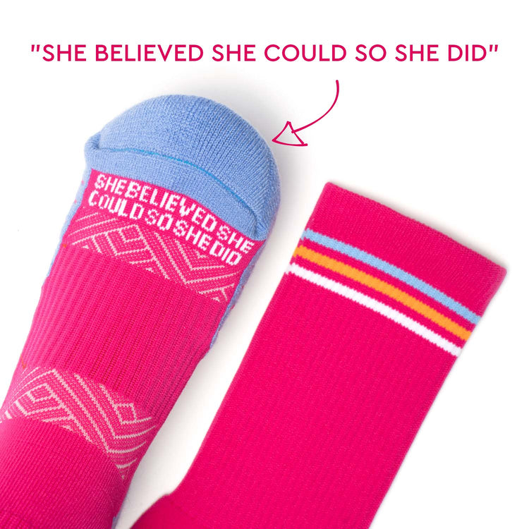 Socrates® Mid-Calf Performance Socks - She Believed She Could