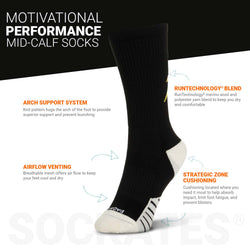 Socrates® Mid-Calf Performance Socks - Bad Ass (Black)