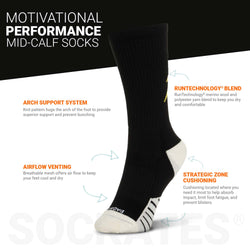Socrates® Mid-Calf Performance Socks - Bad Ass (Black)