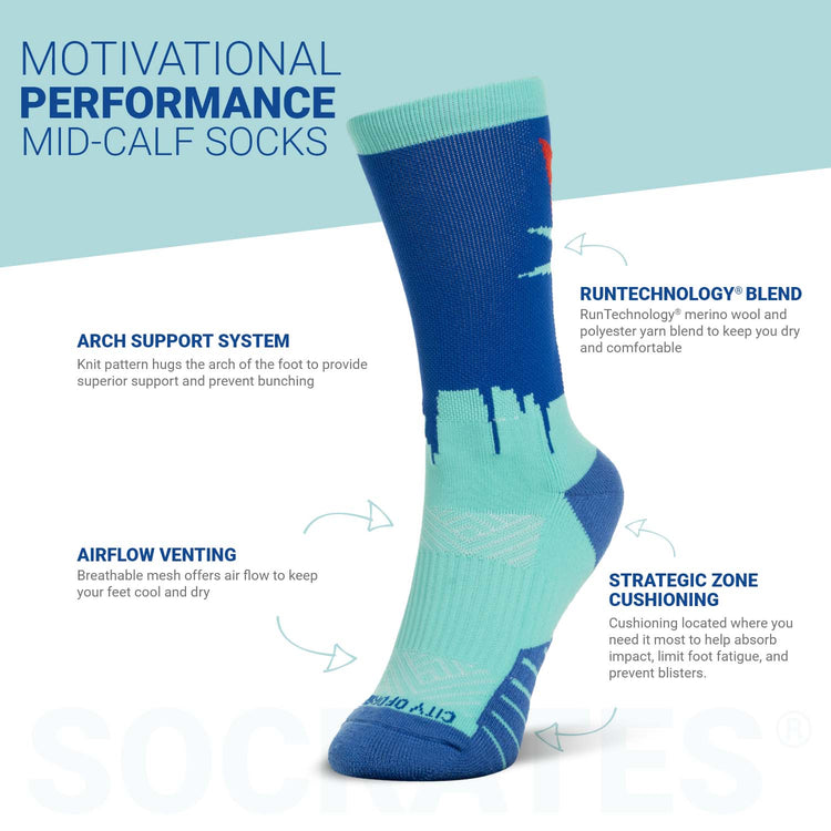 Socrates® Mid-Calf Performance Socks - City Of Dreams