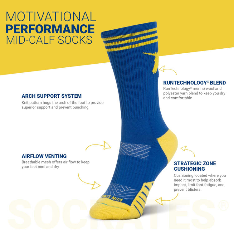 Socrates® Mid-Calf Performance Socks - Run Strong