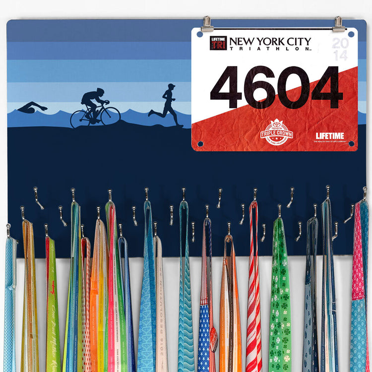 GFAR Running Large Hooked on Medals and Bib Hanger - Triathlon