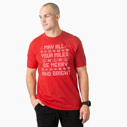 Running Short Sleeve T-Shirt -  May All Your Miles Be Merry and Bright