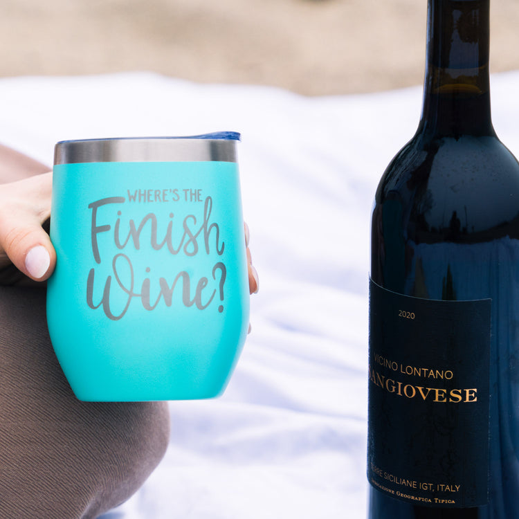 Running Travel Wine Tumbler - Where's The Finish Wine?