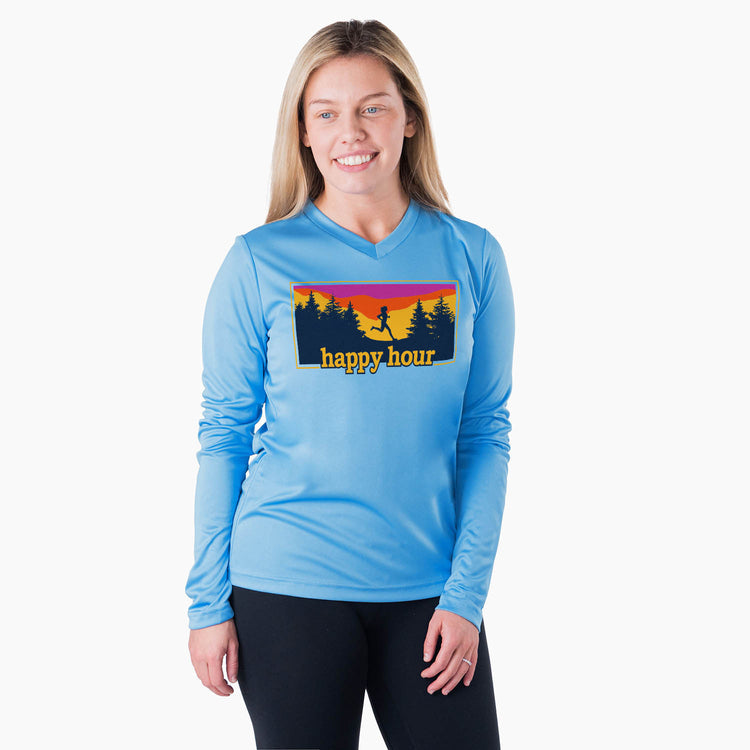 Women's Long Sleeve Tech Tee - Happy Hour [Carolina/Adult Medium] - SS