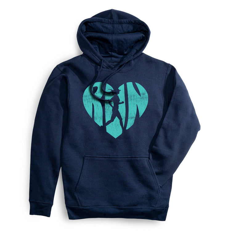 Statement Fleece Hoodie -  Love The Run [Adult Small/Navy] - SS