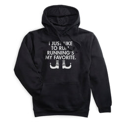 Statement Fleece Hoodie -  Running's My Favorite (Simple) [Black/Adult Medium] - SS