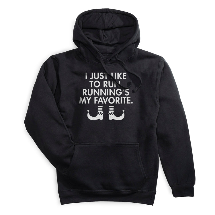 Statement Fleece Hoodie -  Running's My Favorite (Simple) [Black/Adult Medium] - SS