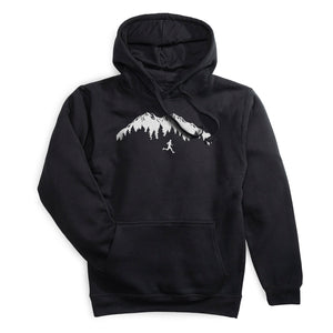 Statement Fleece Hoodie -  Trail Runner in the Mountains [Adult Medium/Black] - SS