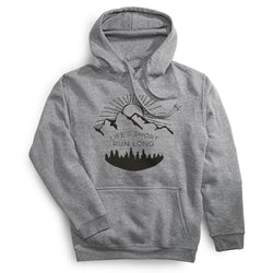 Statement Fleece Hoodie - Life's Short Run Long (Mountains) [Adult Small/Gray] - SS