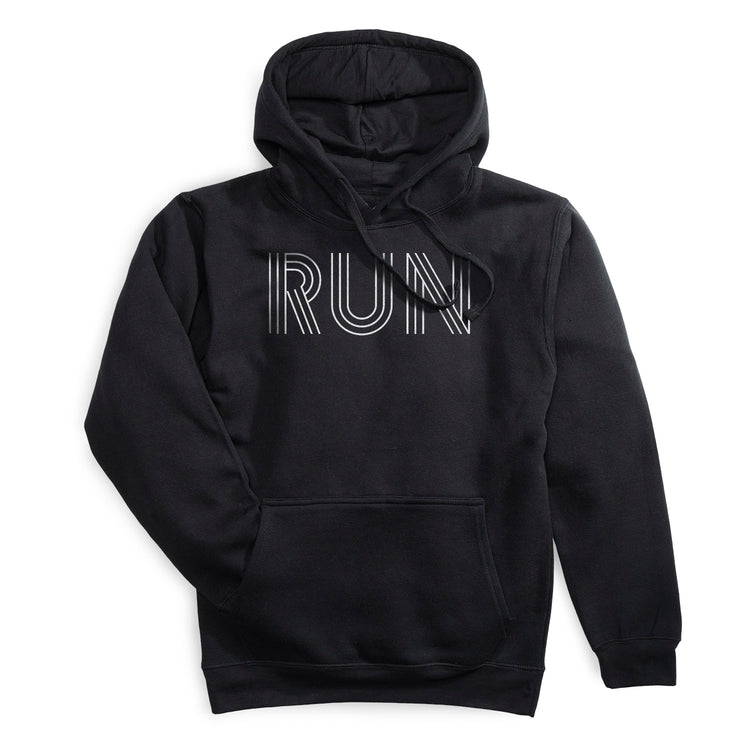 Statement Fleece Hoodie -  Run Lines [Black/Adult Small] - SS