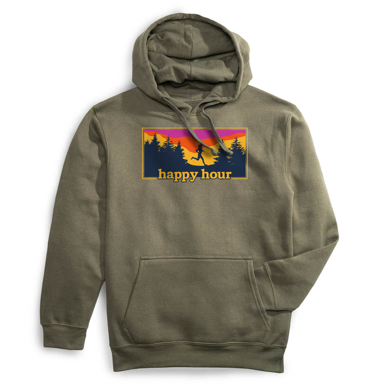 Statement Fleece Hoodie -  Happy Hour [Adult Small/Olive] - SS