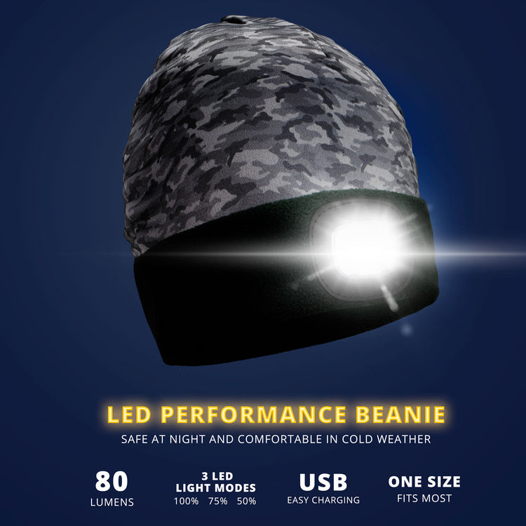 GFAR Running LED Lighted Performance Beanie - Forest