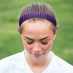 GFAR Athletic Juliband Non-Slip Headband - Purple & Black Stripe