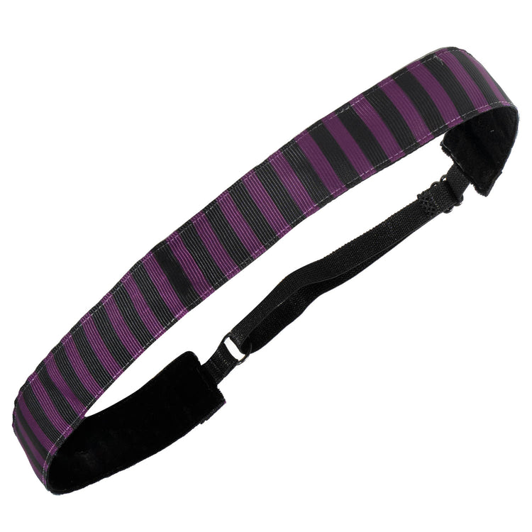 GFAR Athletic Juliband Non-Slip Headband - Purple & Black Stripe
