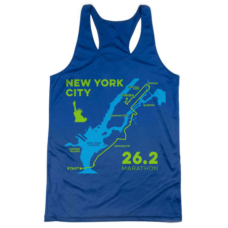 Women's Racerback Performance Tank Top - New York City Route [Adult Medium/Royal] - SS