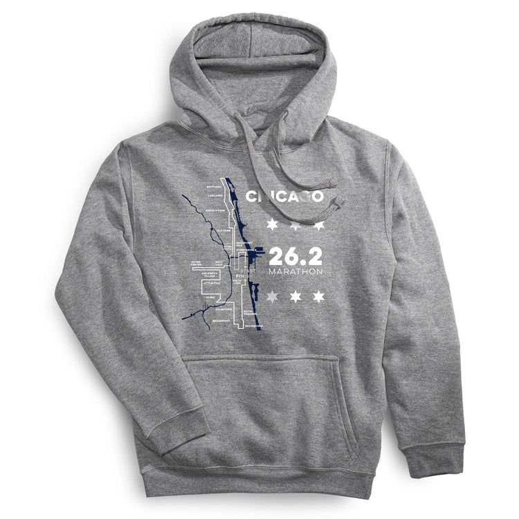 Statement Fleece Hoodie - Chicago Route [Adult Small/Gray] - SS