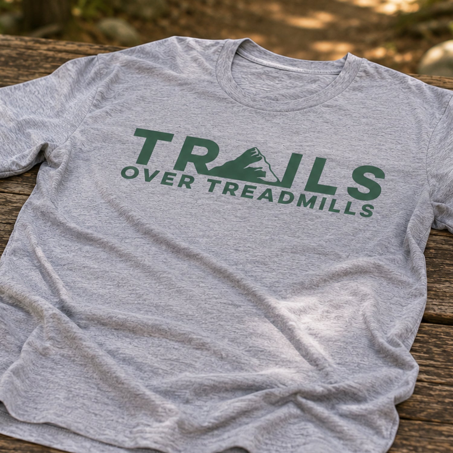 Running Short Sleeve T-Shirt - Trails Over Treadmills | Gone For a Run
