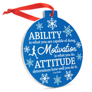 GFAR Running Round Ceramic Ornament - Ability, Motivation, Attitude