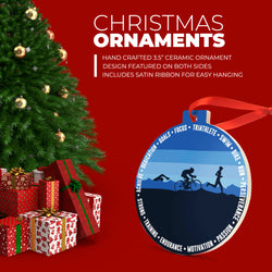 Triathlon Round Ceramic Ornament - Triathlete