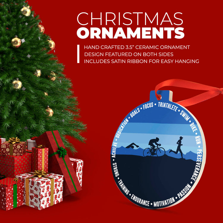 Triathlon Round Ceramic Ornament - Triathlete