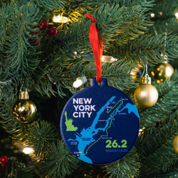 Running Round Ceramic Ornament - NYC 26.2 Route