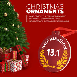 Running Round Ceramic Ornament - Half Marathon