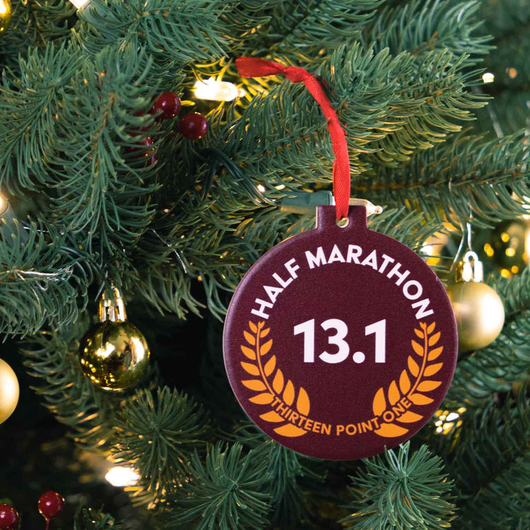 Running Round Ceramic Ornament - Half Marathon