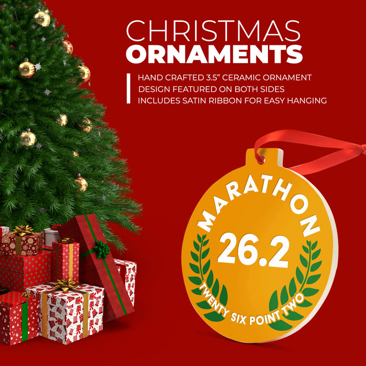 Running Round Ceramic Ornament - Marathon