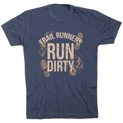 Running Short Sleeve T-Shirt - Run Dirty [Navy/Adult Large] - SS